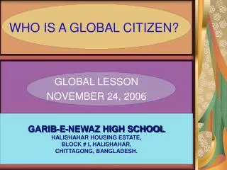 WHO IS A GLOBAL CITIZEN?