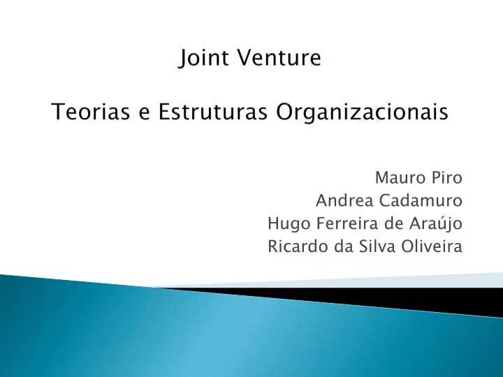 joint venture teorias e estruturas organizacionais