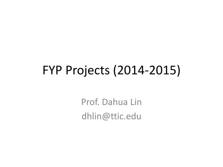 fyp projects 2014 2015