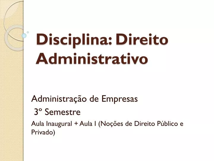 disciplina direito administrativo