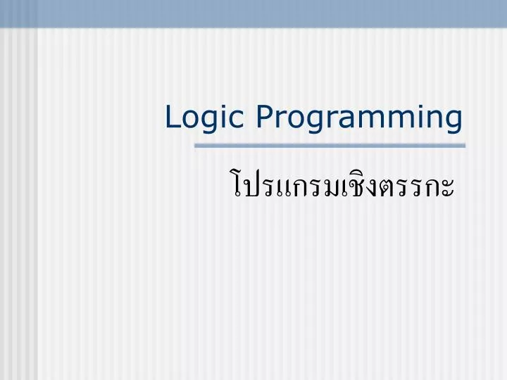 logic programming