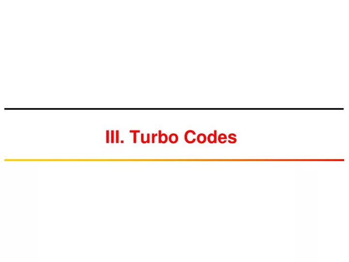 iii turbo codes