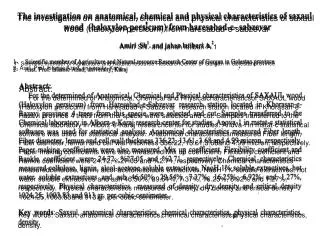 The investigation on anatomical, chemical and physical characteristics of saxaul