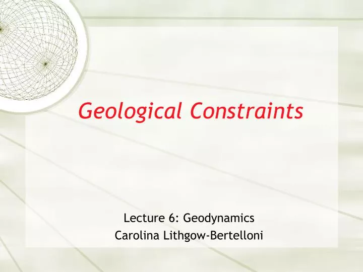 geological constraints