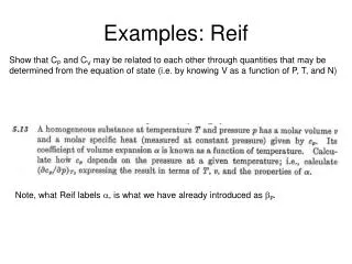 Examples: Reif