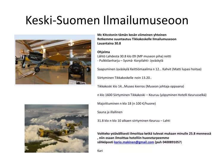 keski suomen ilmailumuseoon