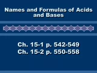 Names and Formulas of Acids and Bases