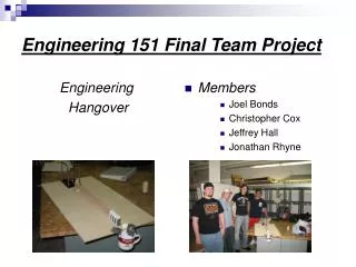 Engineering 151 Final Team Project