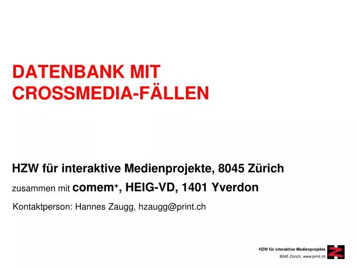 datenbank mit crossmedia f llen