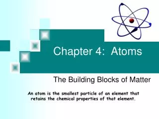 Chapter 4: Atoms