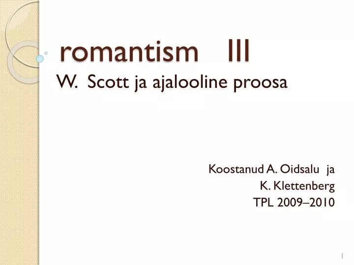 romantism iii