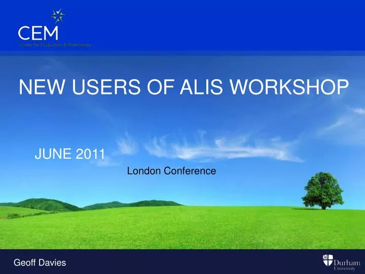 new users of alis workshop