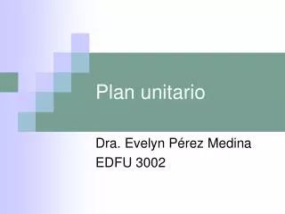 plan unitario