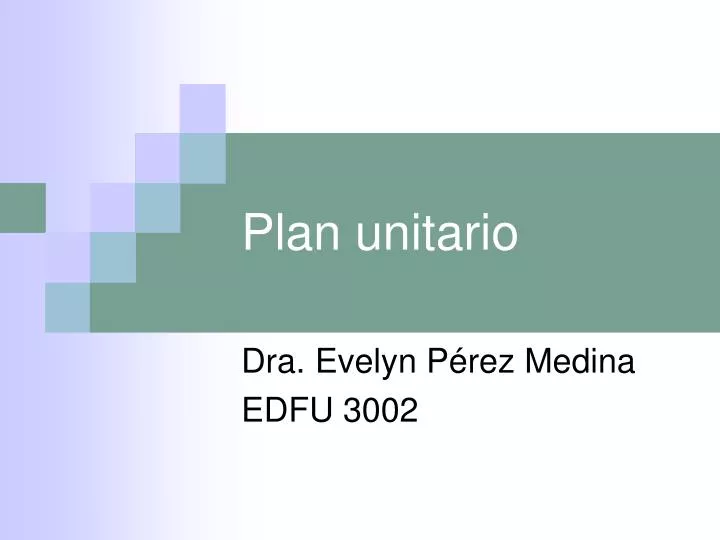 plan unitario