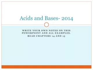 Acids and Bases- 2014
