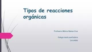 tipos de reacciones org nicas