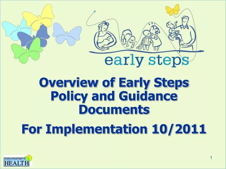 overview of early steps policy and guidance documents for implementation 10 2011