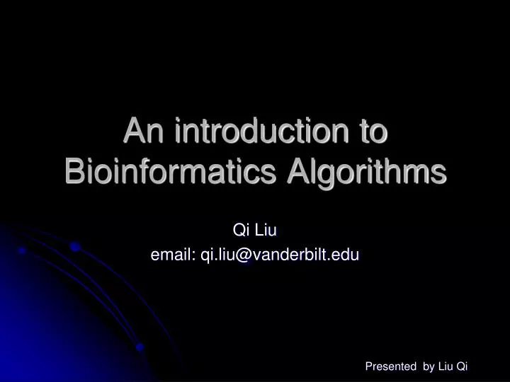an introduction to bioinformatics algorithms
