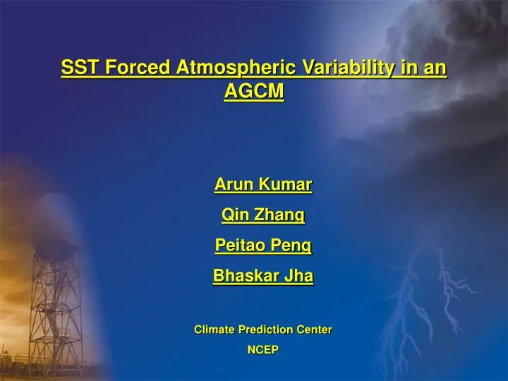 sst forced atmospheric variability in an agcm