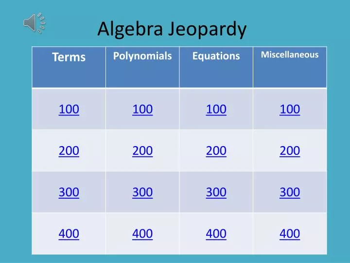 algebra jeopardy