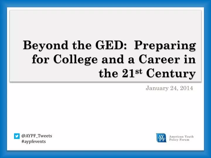 beyond the ged preparing for college and a career in the 21 st century