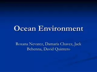 Ocean Environment