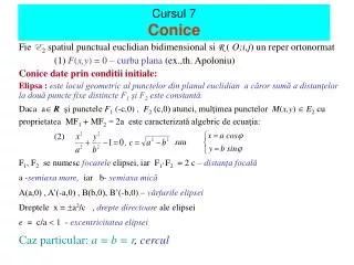 cursul 7 conice