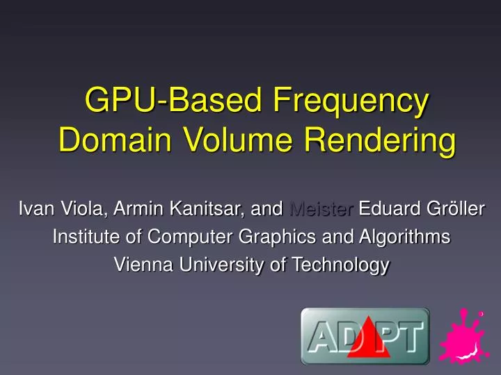 gpu based frequency domain volume rendering