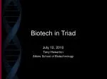 Biotech in Triad - slide 1