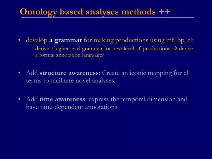 ontology based analyses methods