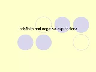 indefinite and negative expressions