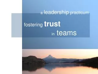 fostering trust 		in teams