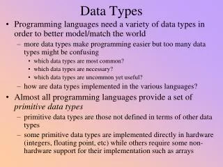 Data Types