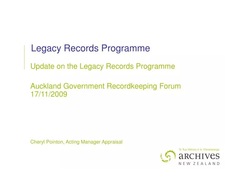 legacy records programme