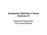 Comparative Methods in Social Sciences, I V - slide 1