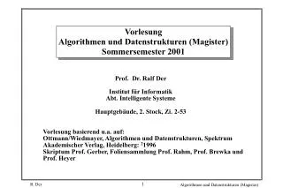 vorlesung algorithmen und datenstrukturen magister sommersemester 2001