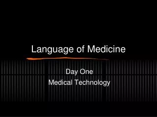 Language of Medicine