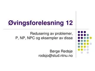 vingsforelesning 12