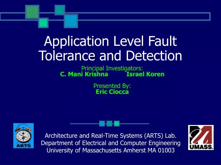 application level fault tolerance and detection