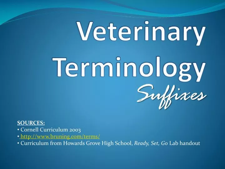 veterinary terminology