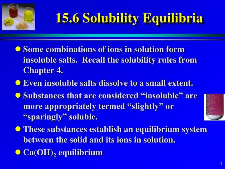 15 6 solubility equilibria