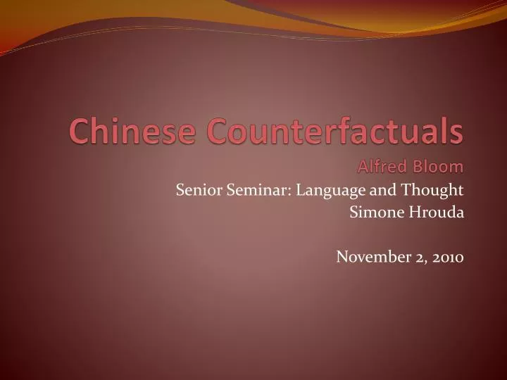 chinese counterfactuals alfred bloom