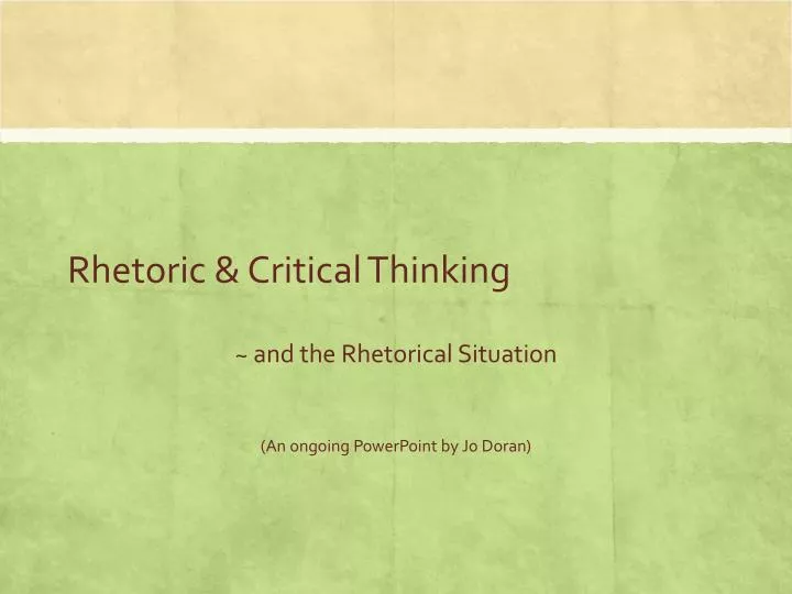 rhetoric critical thinking