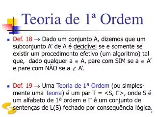 teoria de 1 ordem