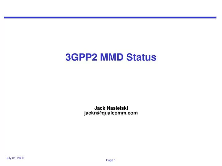 3gpp2 mmd status