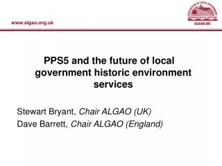 PPS5 and the future of local government historic environment services