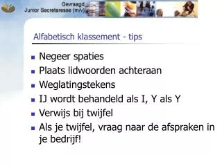 alfabetisch klassement tips
