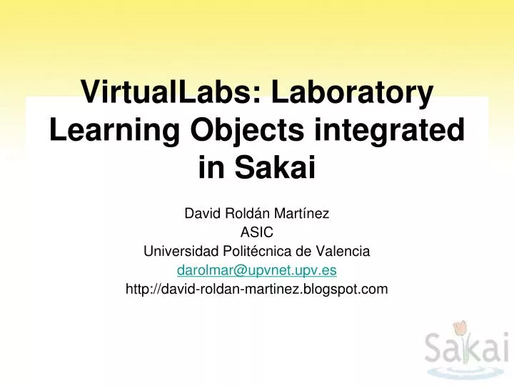 virtuallabs laboratory learning objects integrated in sakai