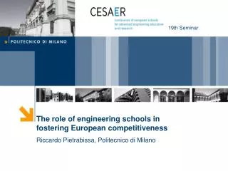 The role of engineering schools in fostering European competitiveness