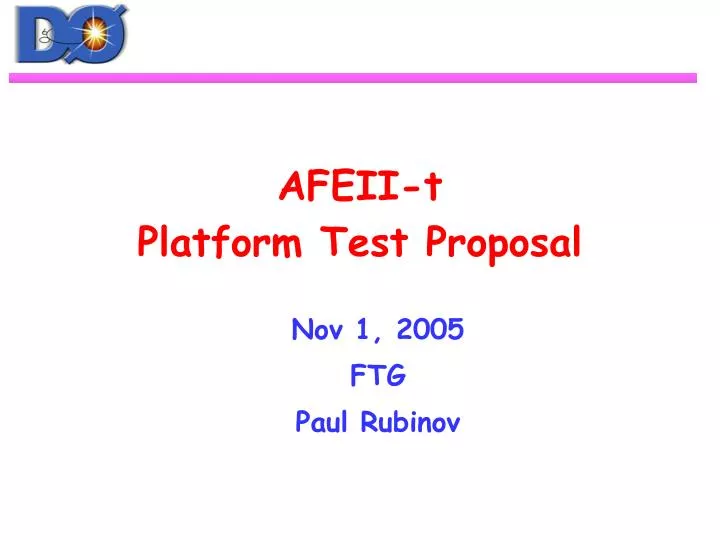 afeii t platform test proposal